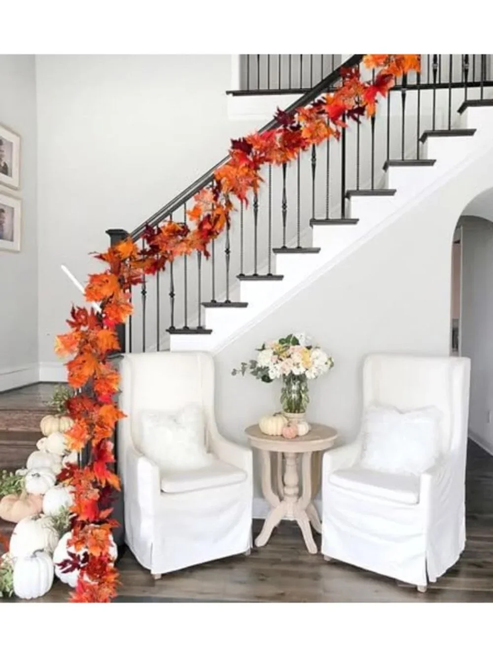 6 Pack Autumn Maple Leaf Garland - 5.9Ft Hanging Vine for Thanksgiving Decor